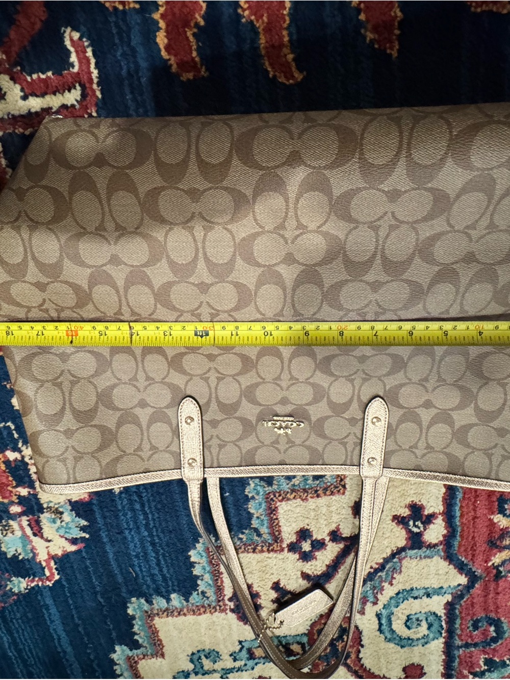 Coach Rose Gold Tan/Chalk Signature Canvas Tote - Picture 7 of 8